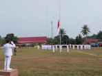 Paskibraka SMP Negeri 6 Minas Ikut Sukseskan Upacara HUT RI Ke 78 di Kampung Rantau Bertuah