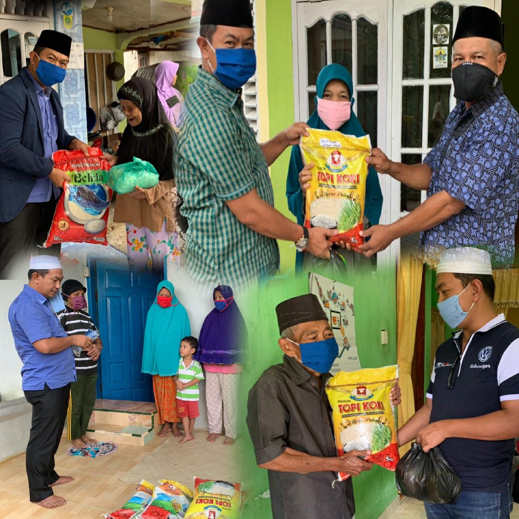 Bansos Corona, Dewan Ridha Alwis Effendi Bagikan 200 Paket Sembako Untuk Masyarakat di Perawang