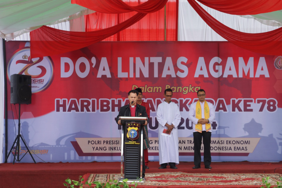 Polres Inhu Gelar Doa Lintas Agama Hari Bhayangkara Ke-78