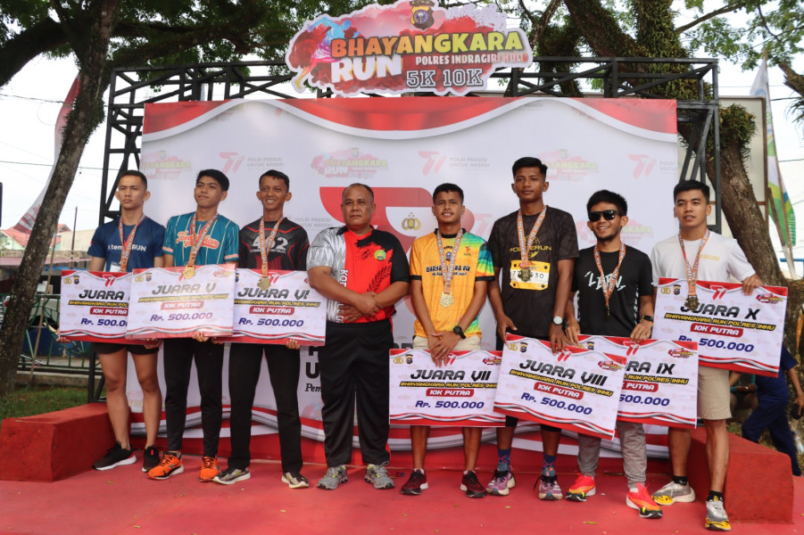 Semarak, Lomba Lari Bhayangkara Run Polres Inhu 2023, Ini Pemenangnya