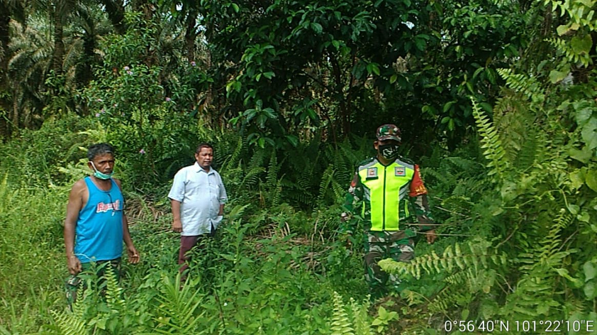 Koptu Edy Simanjuntak Taja Patroli Karhutla Di Kampung Pencing Bekulo Bersama MPA
