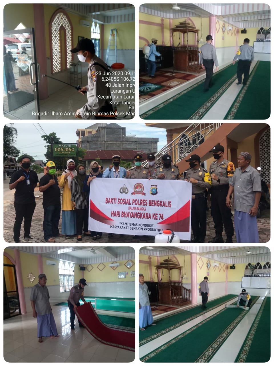 Masih Dalam Peringatan Hari Bhayangkara Ke-74 Polsek Mandau Goro Dilingkungan Masjid Gonjong