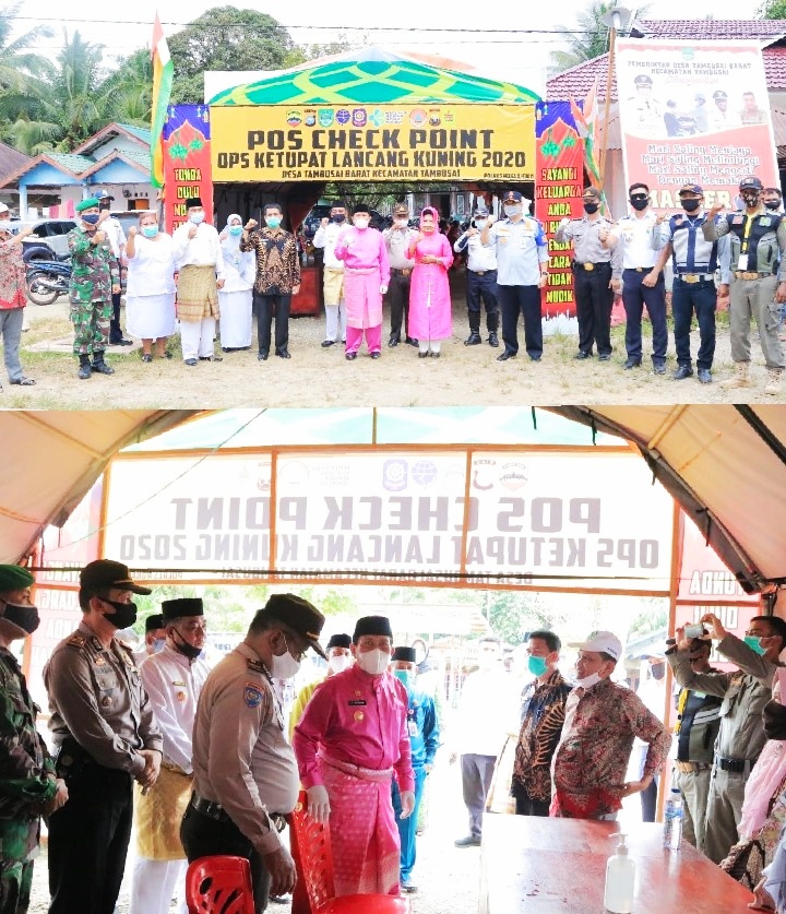 Bupati Rohul H Sukimin Kunjungi Posko Covid-19 di Daerah Perbatasan Tembusai Barat-Padang Lawas