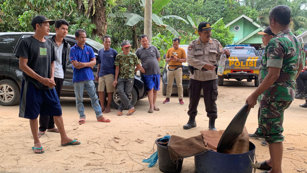 Polres Inhu dan TNI Tertibkan PETI di Kelayang, 4 Pocai Dimusnahkan