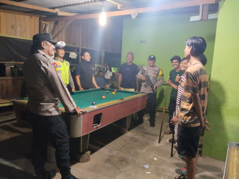 Polsek Tapung Hulu Gelar Patroli Dialogis,  Antisipasi 3C dan Penyakit Masyarakat
