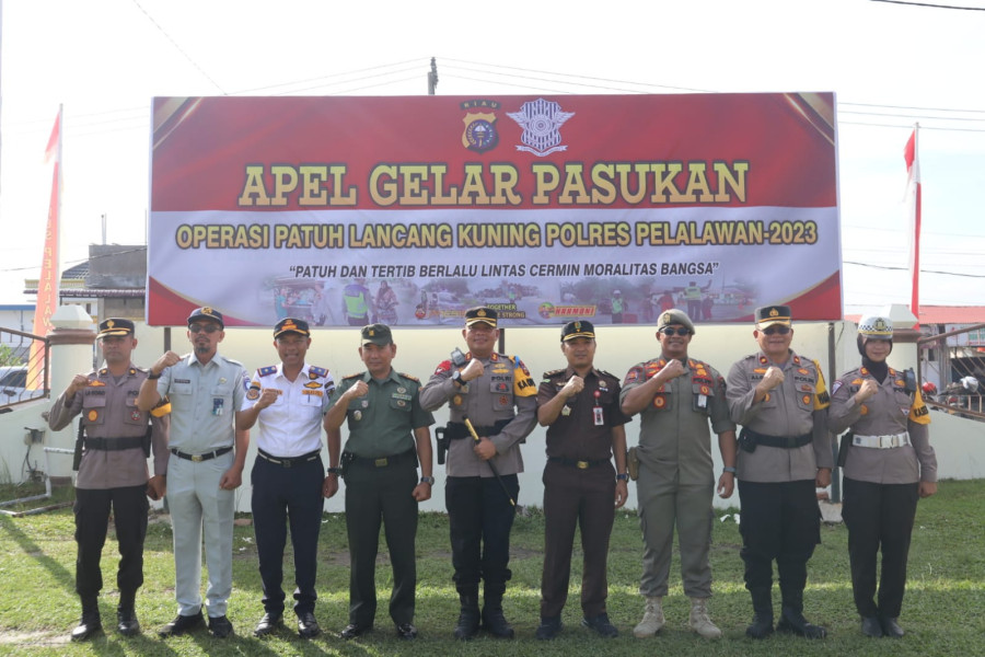 Polres Pelalawan Apel Gelar Pasukan, Operasi Patuh LK 2023 Dimulai