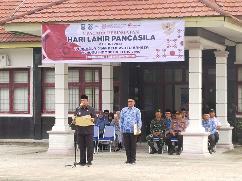 Danramil 04/Perawang Hadiri Upacara Peringatan Hari Lahir Pancasila Tahun 2024 di Kecamatan Koto Gasib