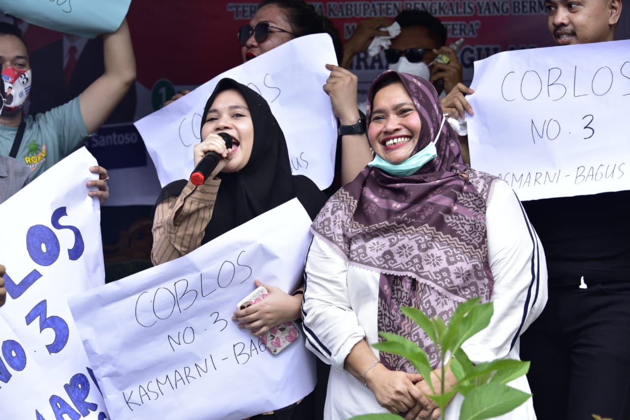 Kampanye Terakhir di Mandau, Fanny Putri Kasmarni Turun Tangan Ajak Coblos No 3