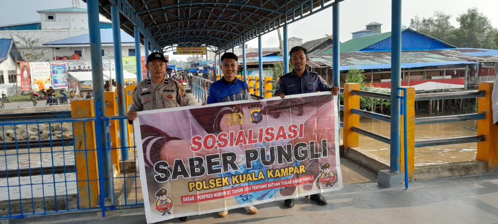 Polsek Kuala Kampar  Sosialisasi  Saber Pungli di Pelabuhan