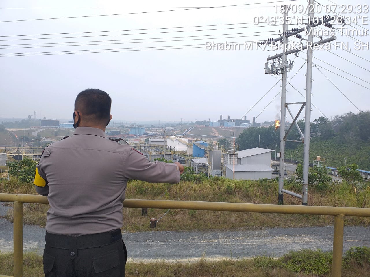 Titik Hotspot Terpantau di Minas Timur, Pengecekan Dilakukan Polsek Minas, Cuma Api Cerobong PT CPI