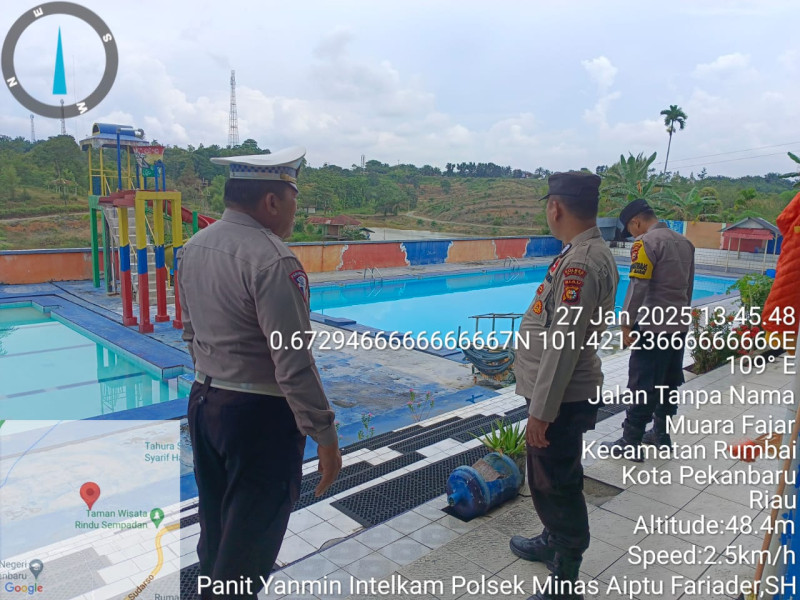 Melalui KRYD, Polsek Minas Patroli Ke Tempat Objek Wisata, Jamin Keamanan Pada Libur Peringatan Isra Mi'raj & Tahun Baru Imlek