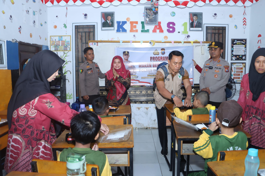 Dukung Program Presiden, Polres Inhil Beri Makan Bergizi Gratis