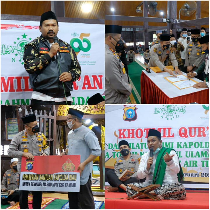 Kapolda Riau Ikuti Khotmil Qur'an & Silaturahmi di Masjid Jami' Air Tiris Kampar