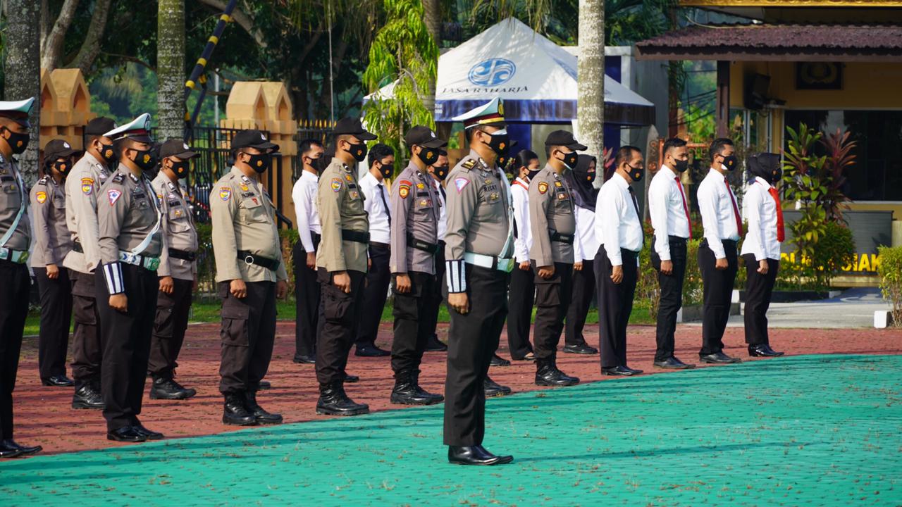 Polres Siak Laksanakan Apel Gelar Pasukan Operasi Ketupat Lancang Kuning 2021