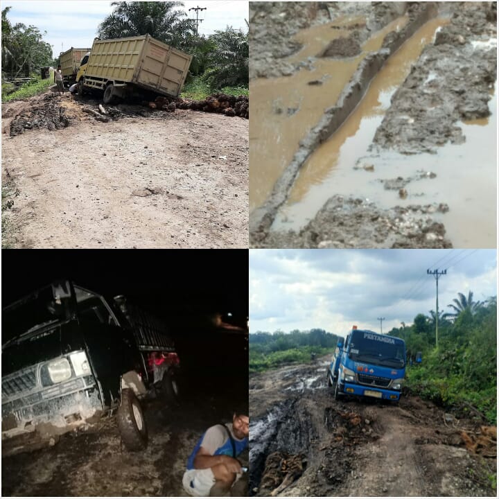 Gawat!!! Jalan Poros Lalulintas Warga Tiga Desa Siak Kecil Rusak Parah