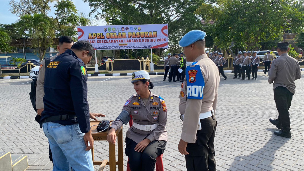 Maksimalkan Target Pelaksanaan Operasi Keselamatan, Polres Inhu Cek Kesehatan Personel yang Bertugas