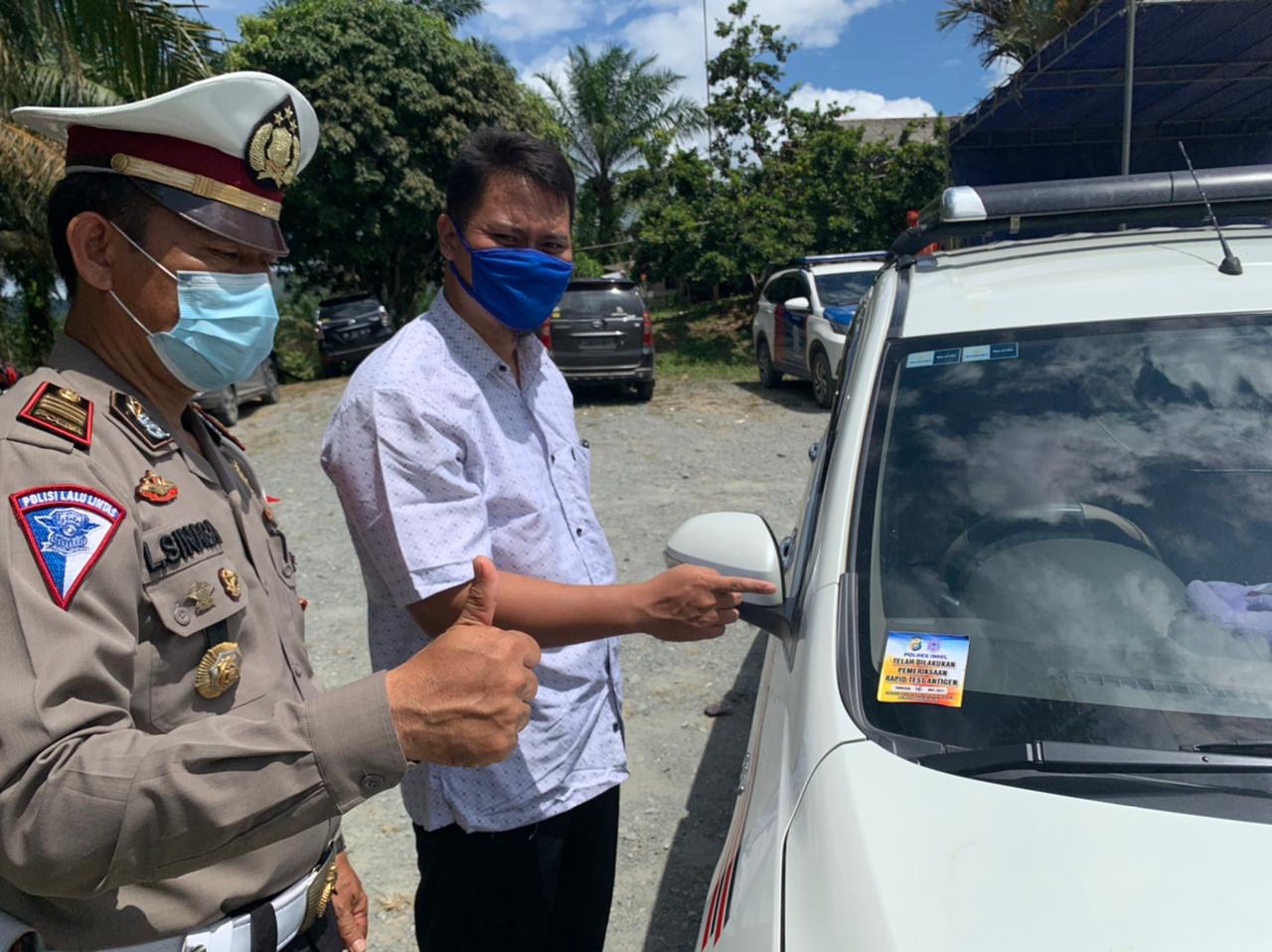 Polres Inhil Maksimal Laksanakan Pemeriksaan & Penyekatan Kendaraan Masuk & Keluar Diperbatasan Riau