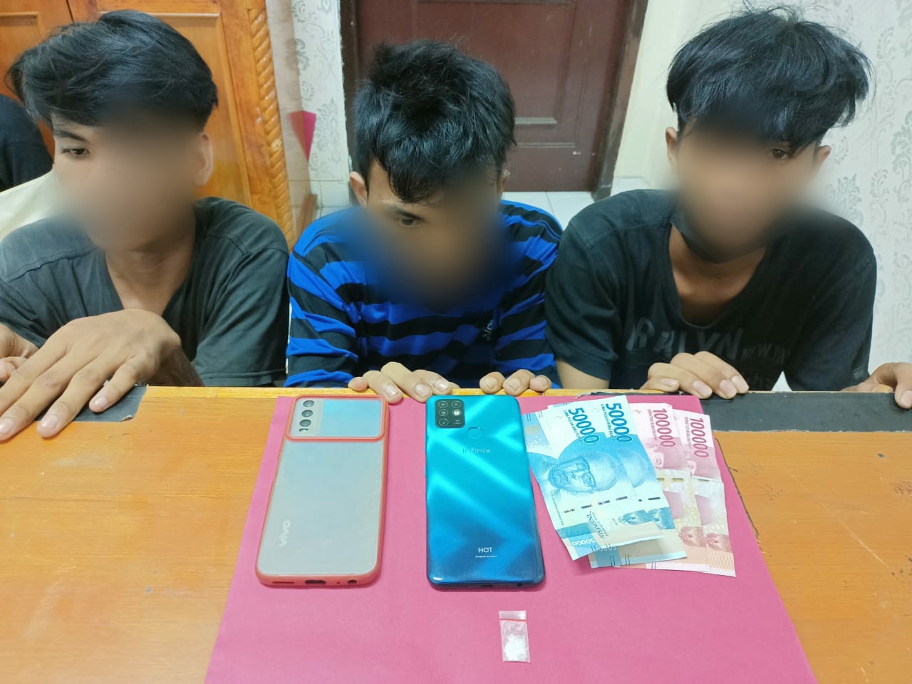 Polres Siak Kembali Amankan 3 Pria Remaja Karena Mengedar Sabu di Kecamatan Tualang