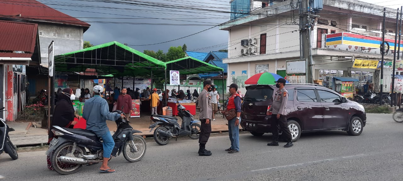 Ramadhan 1443 H, Polsek Pangkalan Kerinci  Patroli di Jalan