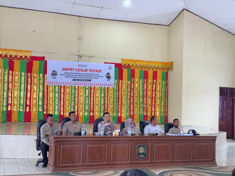 Panwascam Minas Gelar Rapat Kerja Teknis Persiapan Pemungutan Dan Penghitungan Suara Bagi 62 PTPS