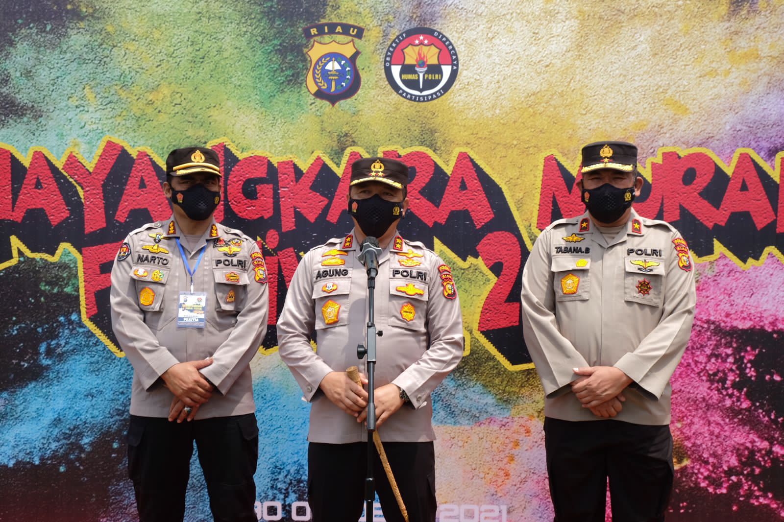 28 Tim Semarakkan Gelaran Bhayangkara Mural Festival 2021 Polda Riau