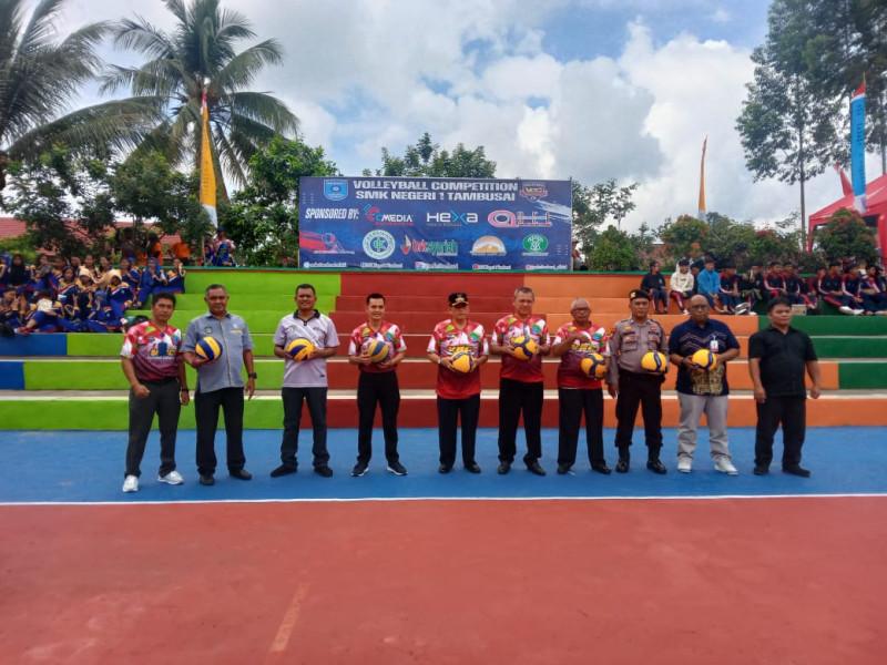 SMK 01 Negeri Tambusai Gelar Turnamen Bola Voli Tingkat Pelajar SMA Tahun 2023