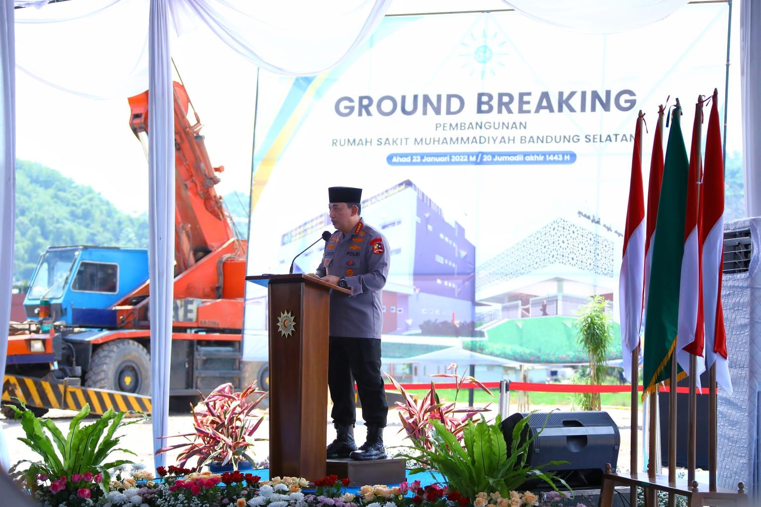 Ground Breaking RS Muhammadiyah, Kapolri Dukung Penuh Program Kesehatan & Pendidikan Masyarakat