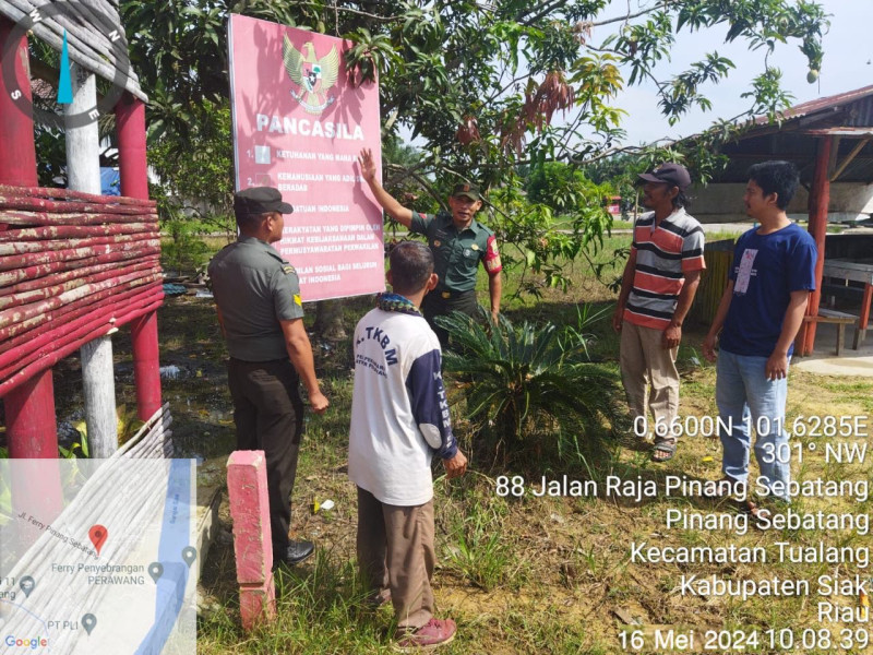 Babinsa Serka  Alexsander S dan Kopka Hari S Kembali Sosialisasikan Nilai-nilai Pancasila Kepada Warga Binaan di Pinang Sebatang