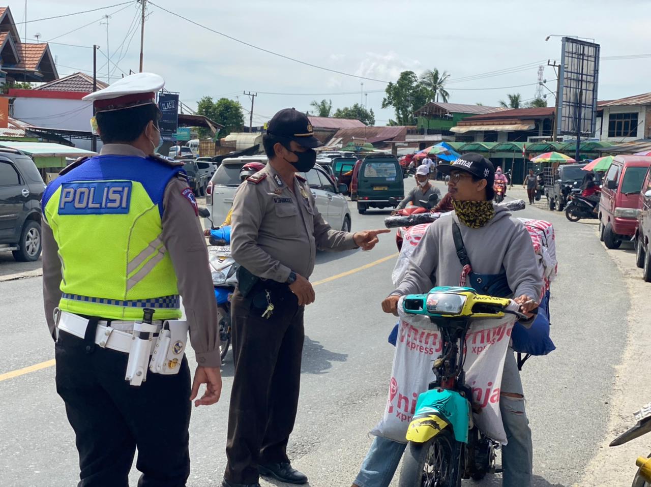 Polsek Minas Lakukan Penertiban Protokol Kesehatan Secara Humanis & Tegas