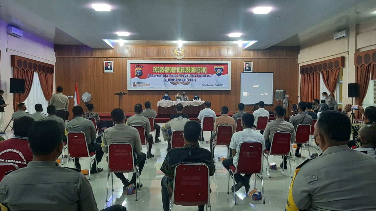 Polres Kuansing Adakan FGD Dalam Rangka Gelorakan Pelaksanaan Vaksinasi Ditengah Masyarakat