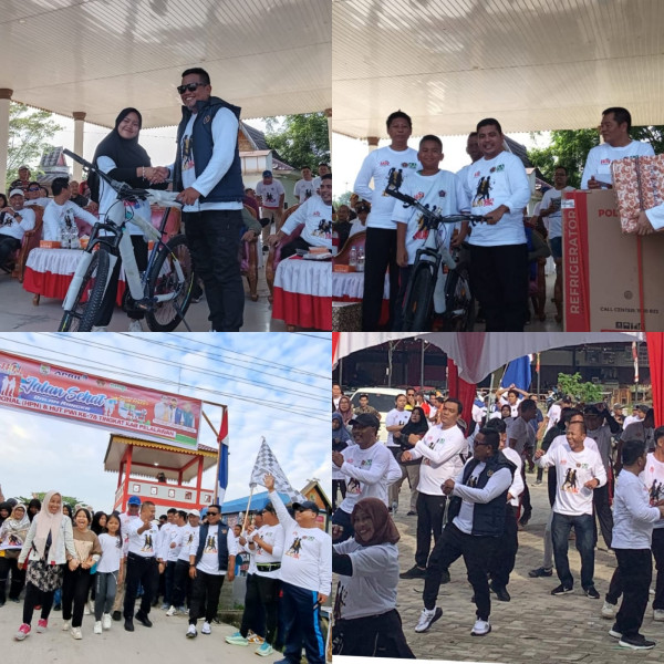 Ratusan Doorprize Meriahkan Jalan Santai dan Senam Sehat HPN dan HUT PWI ke-78 di Pelalawan