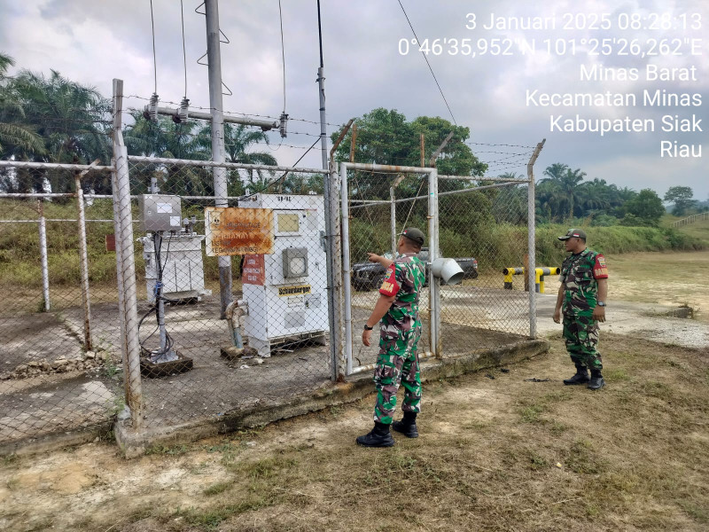 Babinsa Koramil 03/Minas Aktif Jaga Keamanan Sektor Migas di Wilayah PT. PHR