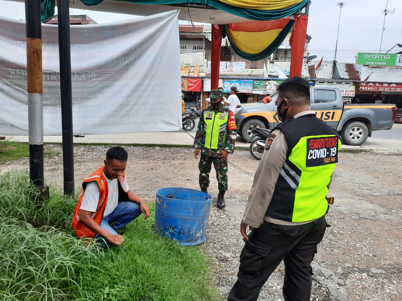 Kembali Didapati 8 Pelanggar Protokol Covid-19 di Minas, Mereka Diberikan Sanksi Sosial