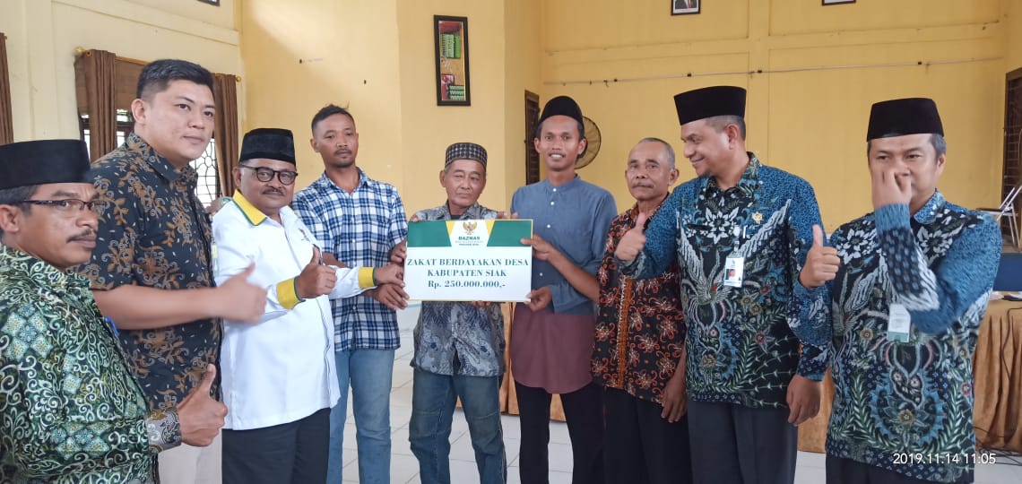 Kabupaten Siak Terima Bantuan Dana Zakat Produktif Rp.250 Juta dari BAZNAS Provinsi Riau