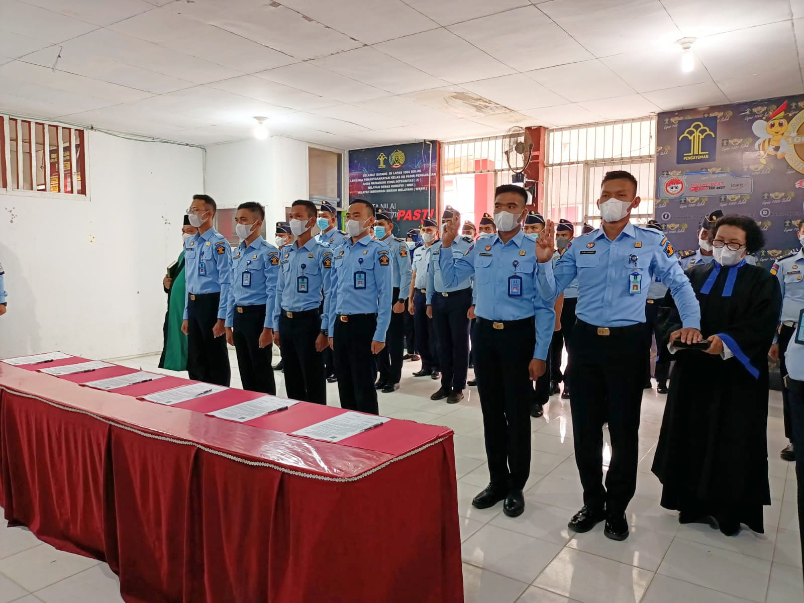 Lapas Kelas IIB Pasir Pengaraian Gelar Upacara Pelantikan 6 Orang CPNS Menjadi PNS