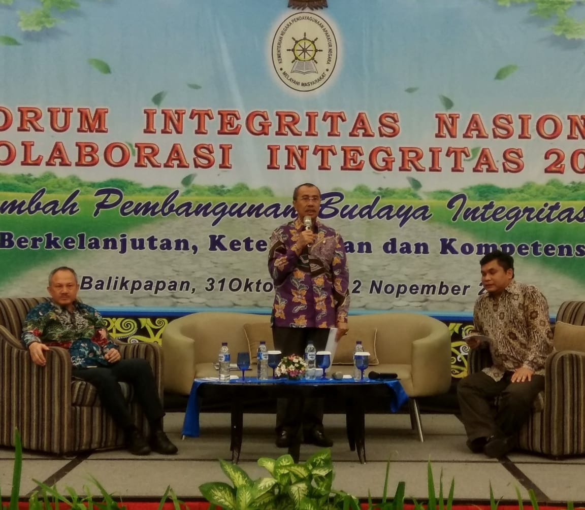 Syamsuar Narasumber Forum Integritas Nasional Kolaborasi Integritas 2018 di Balikpapan.
