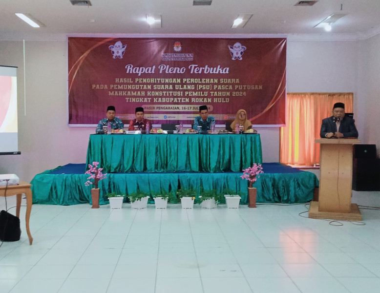 Sukses Laksanakan PSU, KPU Rohul Gelar Rapat Pleno Terbuka