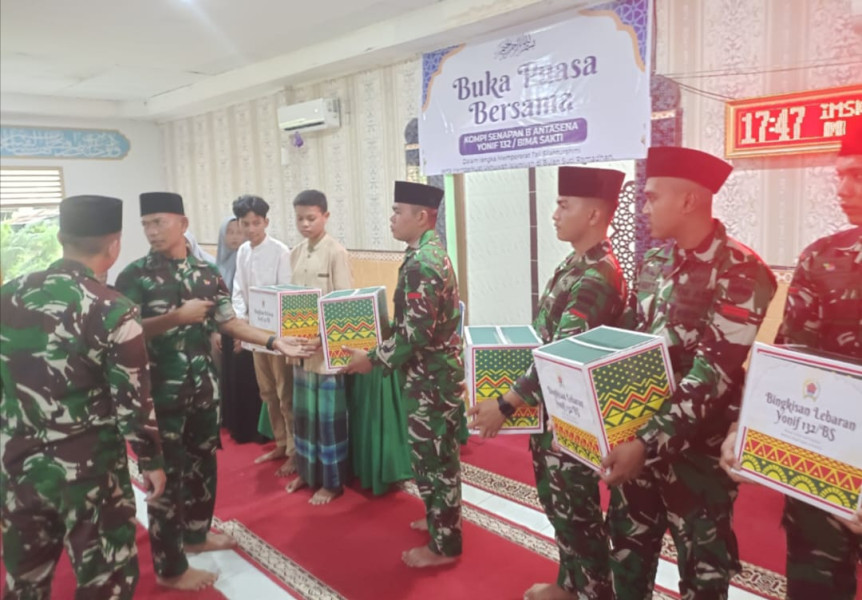 Kompi Senapan B Antasena Yonif 132 Bima Sakti Gelar Buka Bersama Anak Yatim, Undang Lintas Tokoh