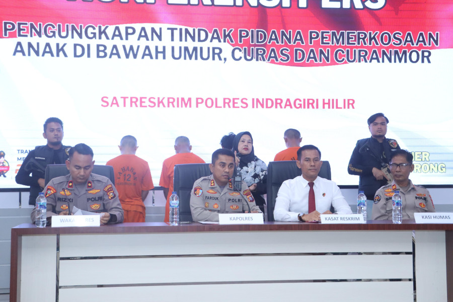 Polres Inhil Konferensi Pers Kasus Pemerkosaan Anak di Bawah Umur, Curas dan Curanmor