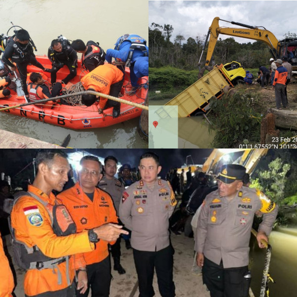 Truk Pekerja Terjun ke Sungai Segati, 4 Tewas, 11 Masih Hilang