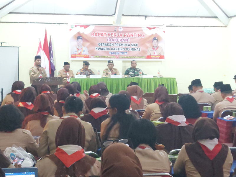 Dihadiri Danramil Minas, Rapat Kerja Ranting Gerakan Pramuka Siak Kwartir Ranting 03 Minas Tahun 2025 Berlangsung Sukses