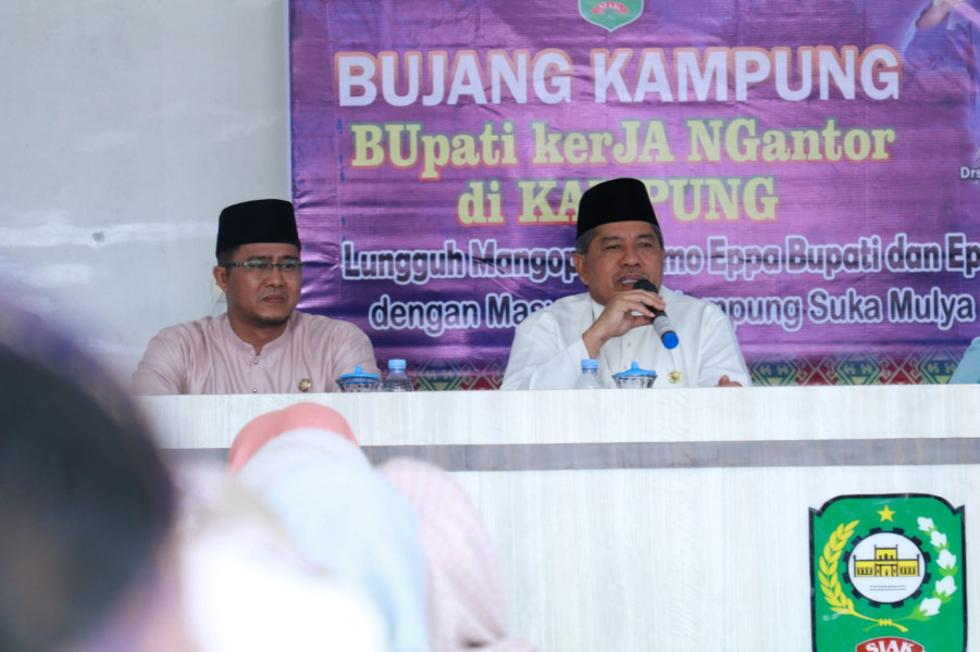 Bujang Kampung di Suka Mulya, Bupati Siak Sampaikan Program Smart Kampung