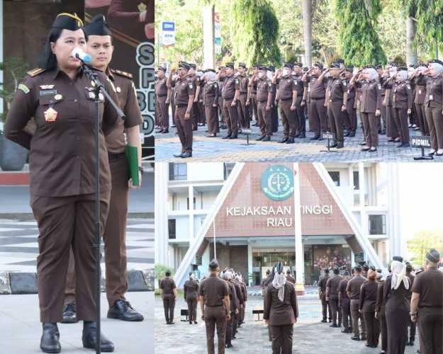 Asisten Pengawasan Kejaksaan Tinggi Riau Pimpin Apel Kerja Pagi