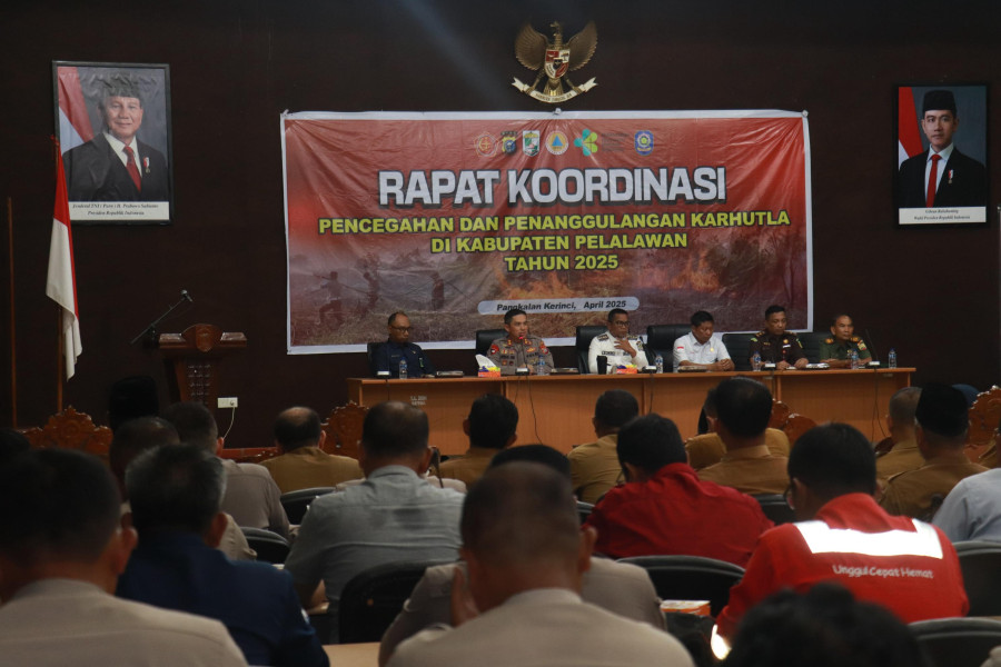 Sinergi Kuat Cegah Karhutla, Kapolres dan Bupati Pelalawan Pimpin Rakor Lintas Sektoral