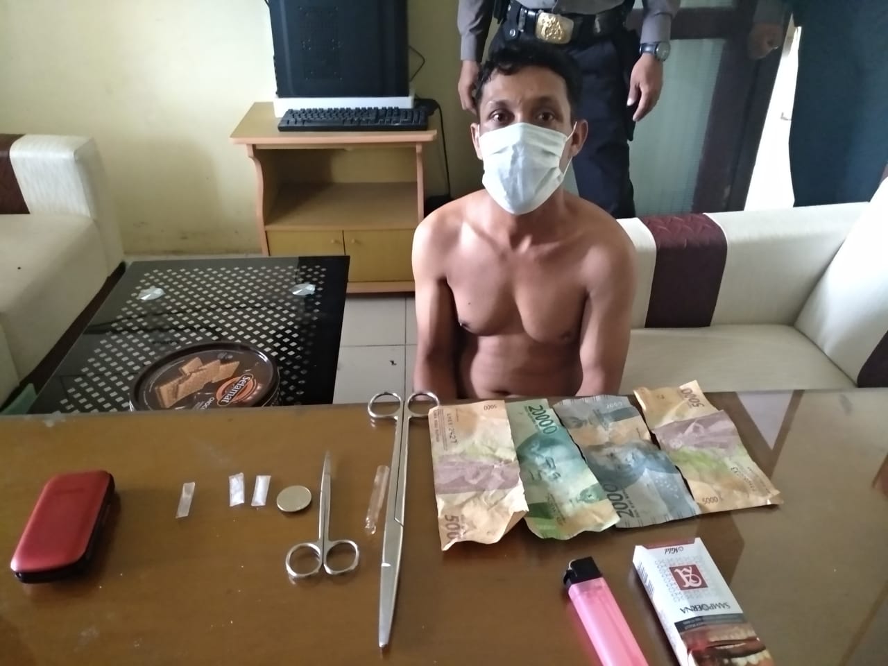 MS Pria Warga Sei Apit Siak Ini Dicokok Polisi Lantaran Miliki 0,22 Gram Shabu-shabu