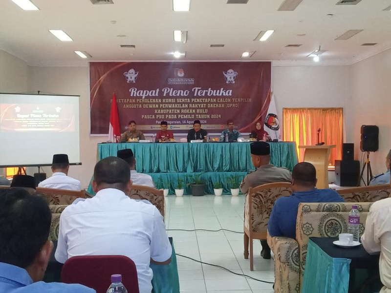 Dalam Rapat Pleno Terbuka KPU Rohul Tetapkan Perolehan Kursi DPRD