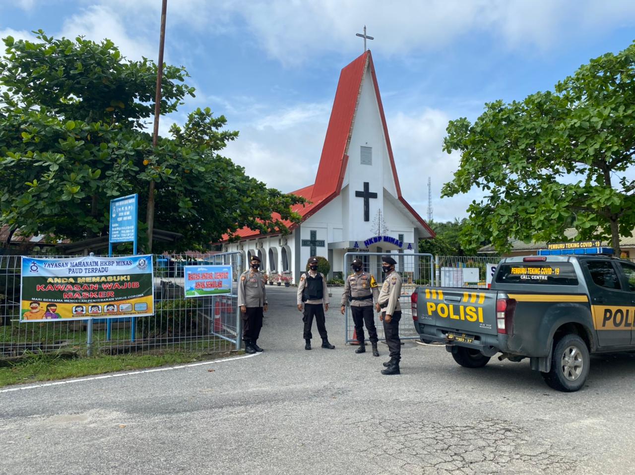 Personil Polsek Minas Kembali Patroli & Cek Penerapan Prokes di Masjid & Gereja