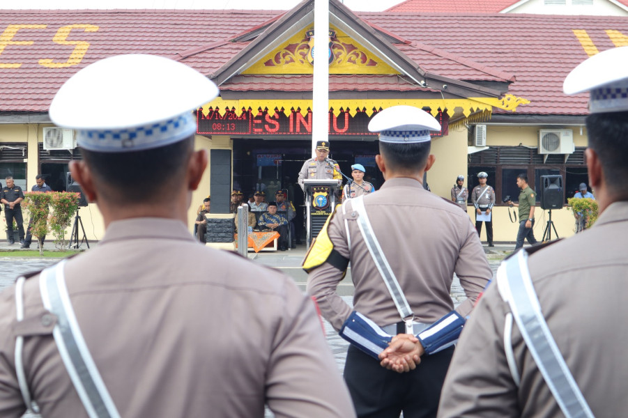 Gelar Pasukan Operasi Zebra, Polres Inhu Ingatkan Simpatisan Tertib Berlalulintas