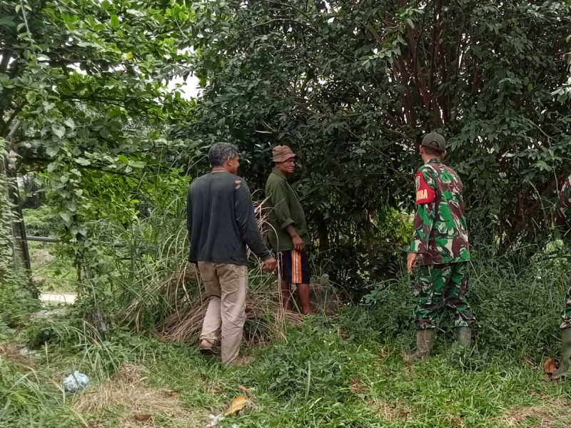 Cegah Kebakaran Hutan Sejak Dini, Babinsa Di Kampung Minas Timur Serda M Maruli Lakukan Patroli Karhutla Dengan Warga Binaannya