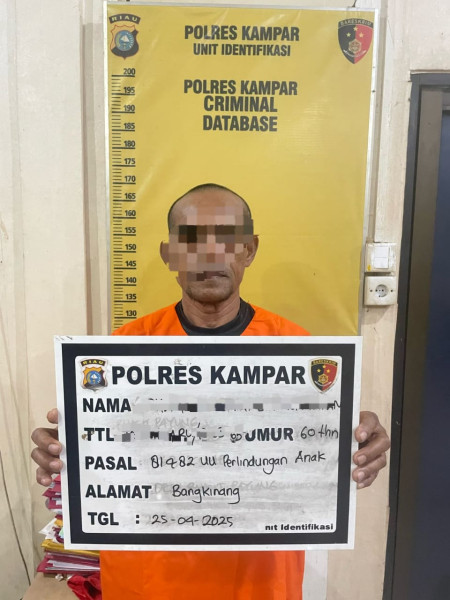 Polres Kampar Ringkus Pelaku Pencabulan dan Persetubuhan Anak Dibawah Umur,  Tersangka Dikenal Dekat Korban
